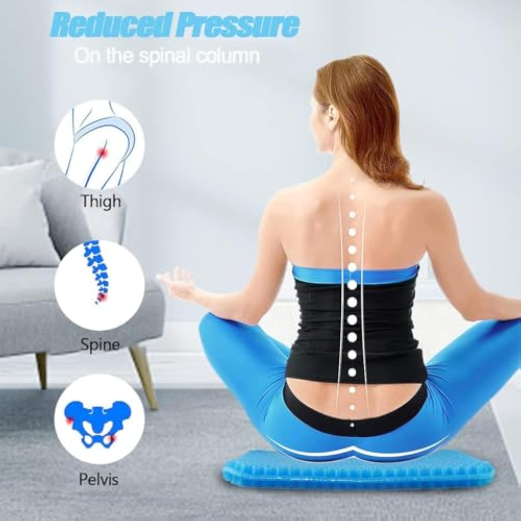 Silicone Rubber Gel Orthopedic Seat Cushion, Rectangular
